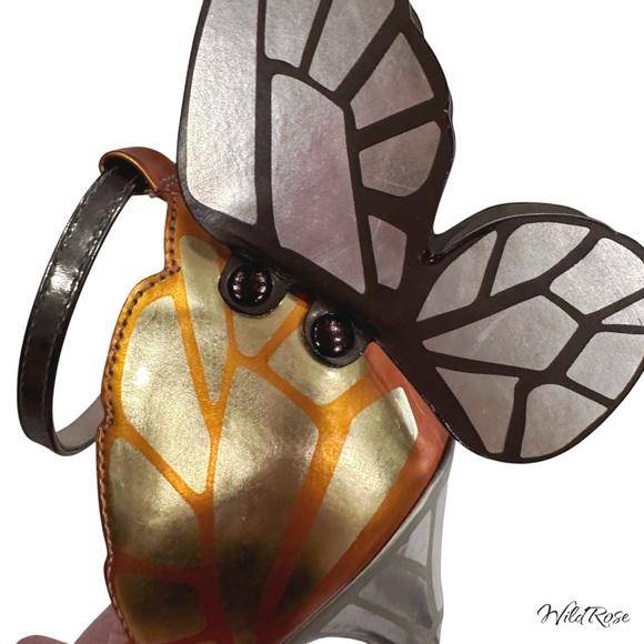 Sophia Webster Chiara Nude, Silver, & Orange Butterfly Heels SZ 36.5 - Picture 11 of 14